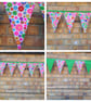 Bunting in flower and green fabric.  - Image 1