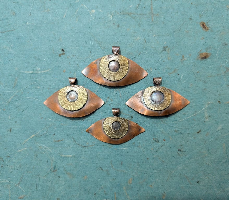 Handmade Copper Eye Pendant