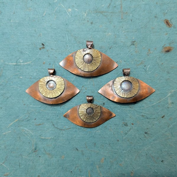 Handmade Copper Eye Pendant