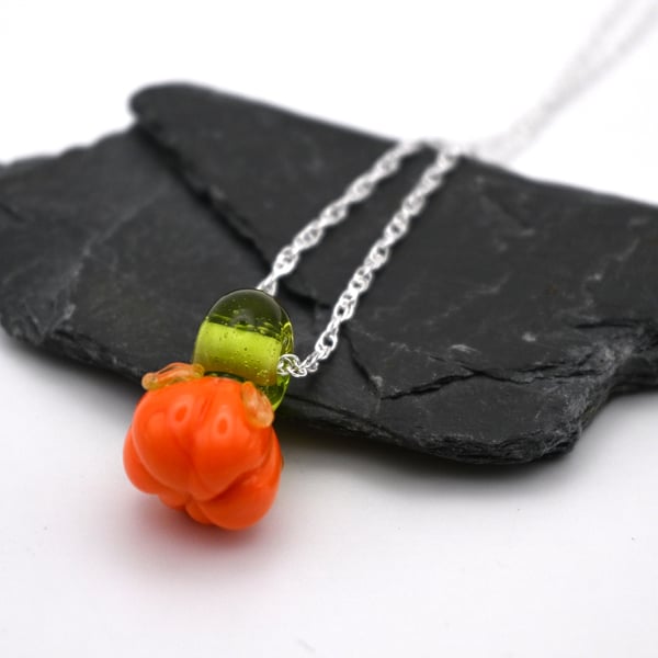 glass pumpkin necklace