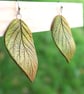 Handmade Ceramic Leaf Earrings, Hypoallergenic Autumn Jewelry - Image 4
