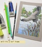 Grey Heron Taking Off.  Original bird artwork, bird drawing - Image 3