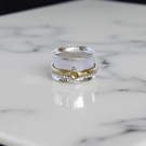 Silver And Gold Peridot Motion Ring