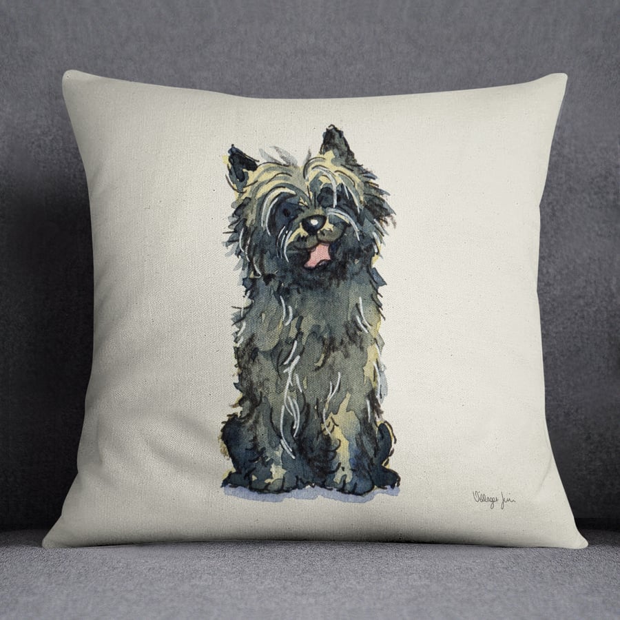 Cairn Terrier Black Cushion