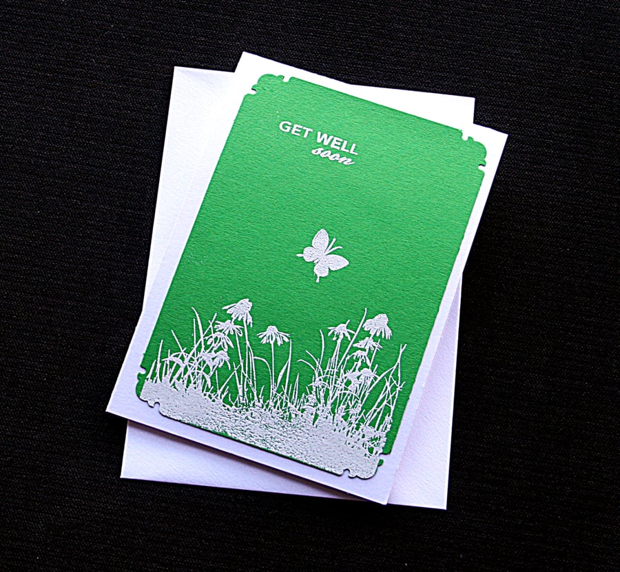 Get Well Soon Wildflowers - Handcrafted Get Well Card - dr19-0007