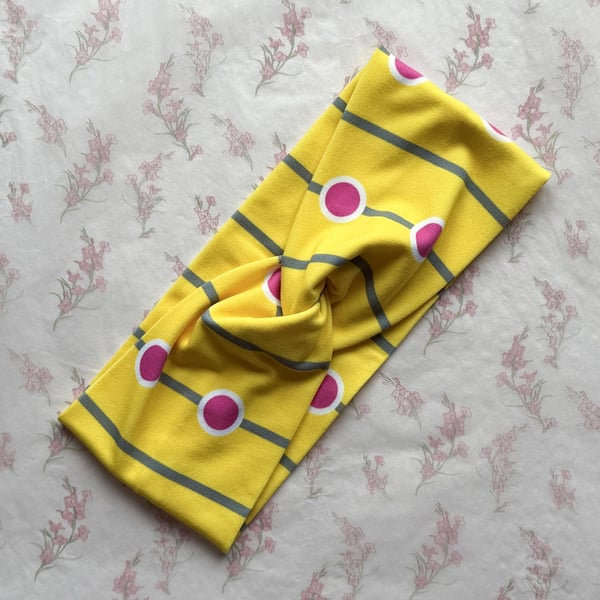 Women's Twist Knot Headband-Hairband Knot-Jersey Twist Headband-Dots-HA007