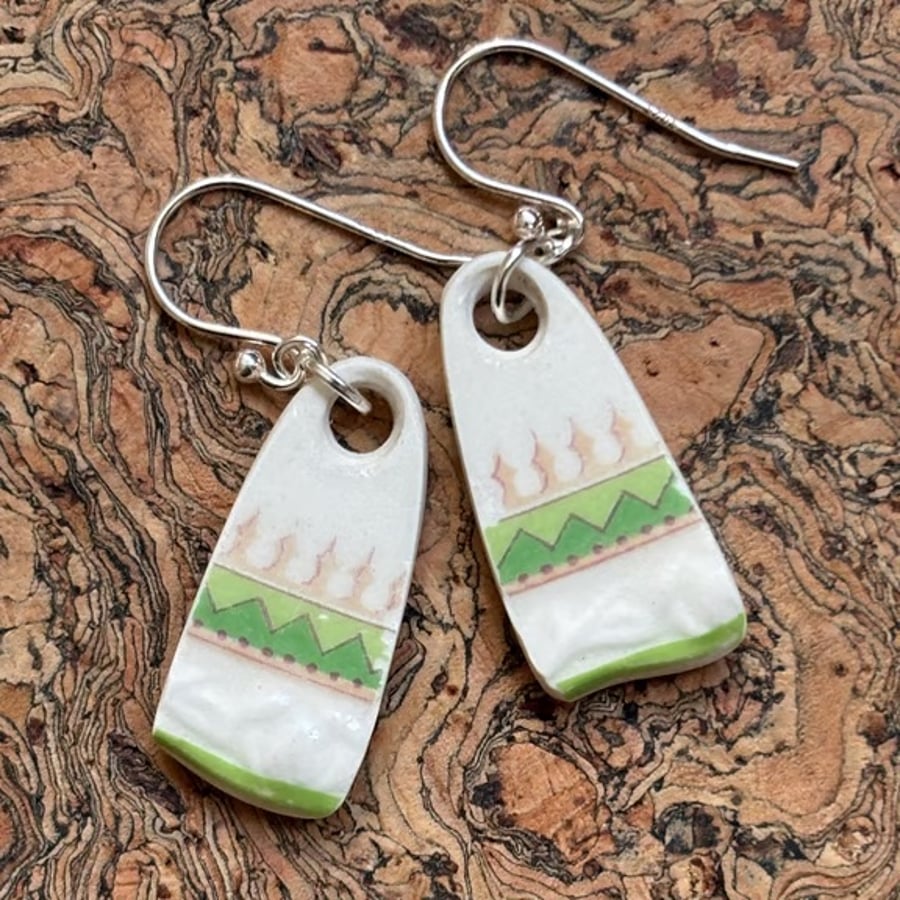 Handmade Drop Earrings, One of a Kind, Unique, Eco Friendly Gifts. 