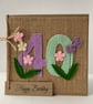 40th Handmade Birthday Card from felt. Keepsake Card. Textile card. - Image 3