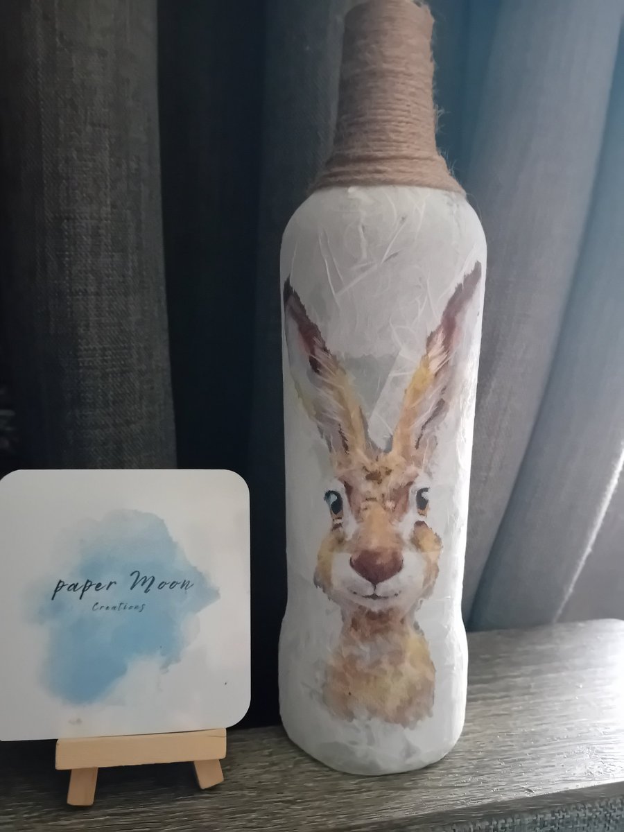 Decoupage Light bottle - Hare Design