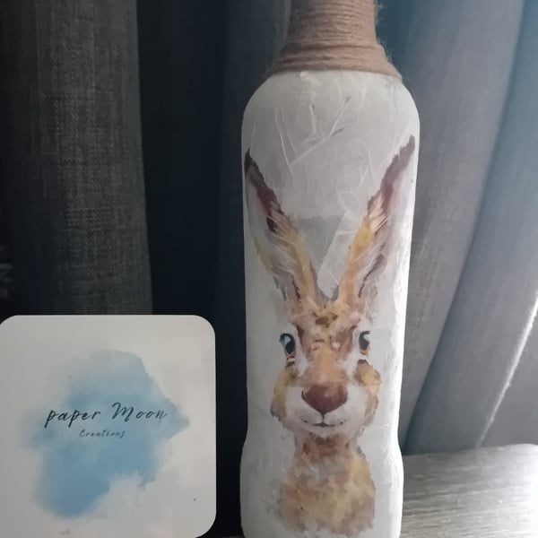 Decoupage Light bottle - Hare Design