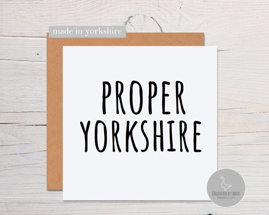 Yorkshire greeting card, proper yorkshire card, yorkshire slang birthday card,