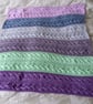 Hand knitted  blanket with cables  - Image 9