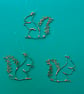 SQUIGGLETS mini Red Squirrel HANGING CHRISTMAS DECORATIONS pack of 3.