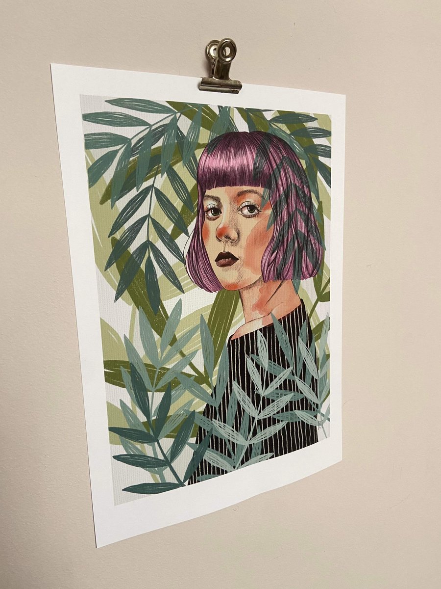 A4 Art print illustration wall art portrait of a woman