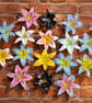 Handmade Fused Glass Matte White and Yellow Stargazer Lily with Wall-mount - Image 5