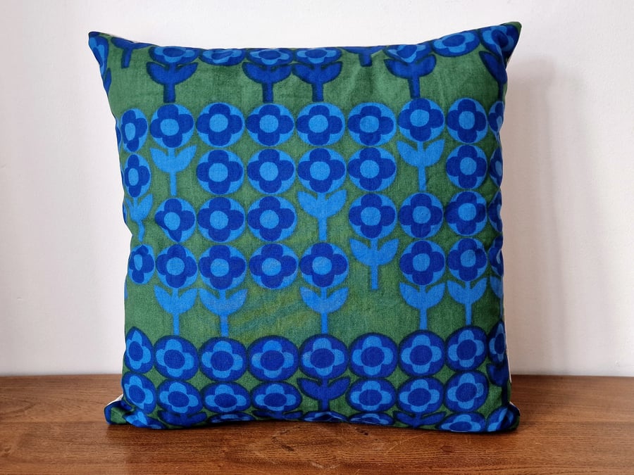 Handmade cushion cover vintage 1970s "Verdure" Peter Hall Heals fabric