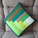 Green patchwork cushion cover