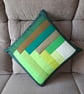 Green patchwork cushion cover