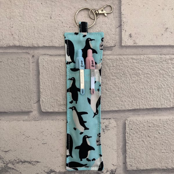 Fabric Lanyard Pen Holder. Penguin. NHS. Teacher. Nursery.Nurse gift