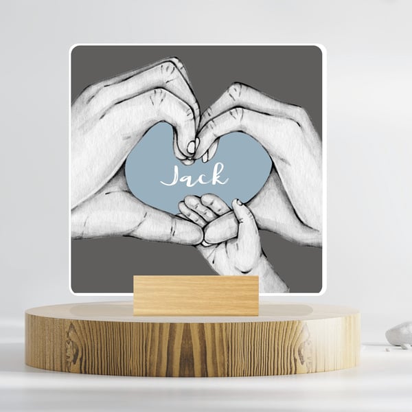 Personalised New Baby Ceramic Tile Gift - Ideal New Baby Boy or Baby Girl Gift 