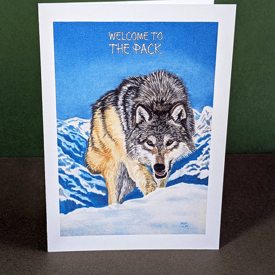 Image of Return of the Wolf Art Card: Blank or Personalised A6-Size Greetings Card