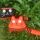 Orange and black kitten with stripes - gift idea for  a cat lady & cat man 
