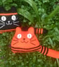 Orange and black kitten with stripes - gift idea for  a cat lady & cat man 