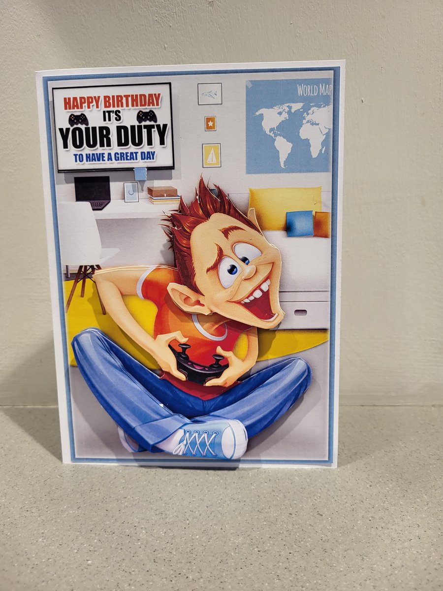 Handmade card for gamer, teenage boy card, teenage gamer