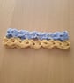 Quirky Two-Tone Crochet Headband in Lilac and Mustard Yellow