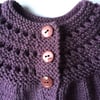 3-6m purple hand knitted cardigan