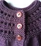 3-6m purple hand knitted cardigan - Image 1