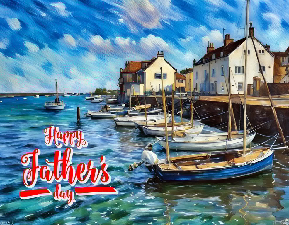 Happy Father's Day Norfolk Coast A5 Greeting Card 