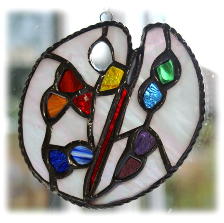 Artist Palette Stained Glass Suncatcher painting