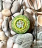 Calming Greens - Hand embroidered pendant - Image 1