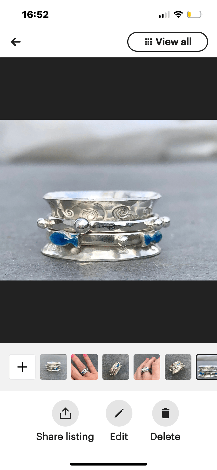Fish Spinner Ring, Enamel Ring, silver spinner ring, fish ring, enamel jewellery