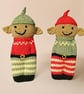 Handmade knitted pair of pocket dolls - elves - Image 2