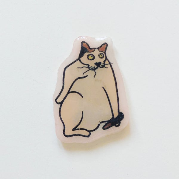No More Drama Cat– Handmade Original Pet Illusration Fridge Magnet