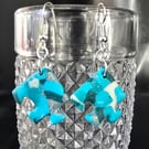 Handmade polymer clay and silver plated jigsaw earrings