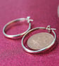 Silver Hoop Stud Earrings - Image 4