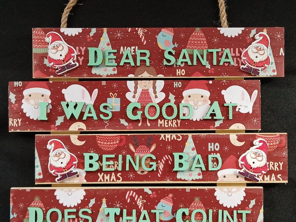 Hand decorated hanging wooden sign 