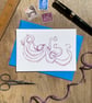 Octopus Illustrated Blank Greeting Card