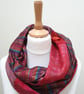 Sari silk double sided infinity scarf. Shades of burnt orange, burgundy, brown,  - Image 9