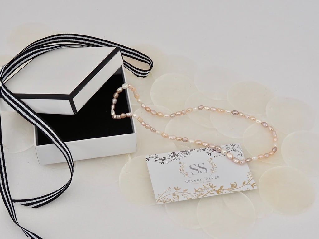 Freshwater Seed Pearl Necklace - stretch - June Birthday