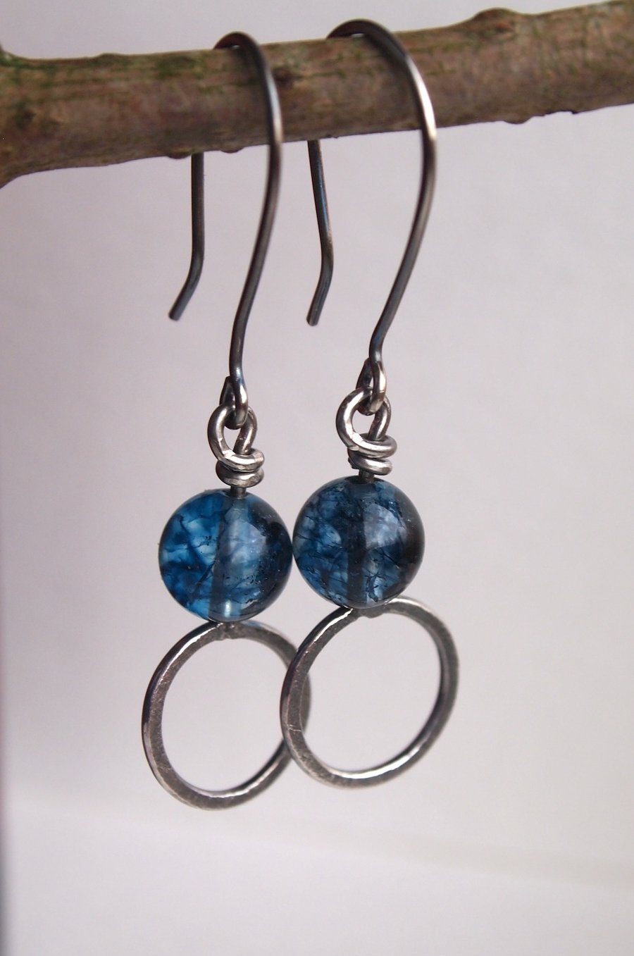 Sterling Silver Earrings - Crystal & Ring