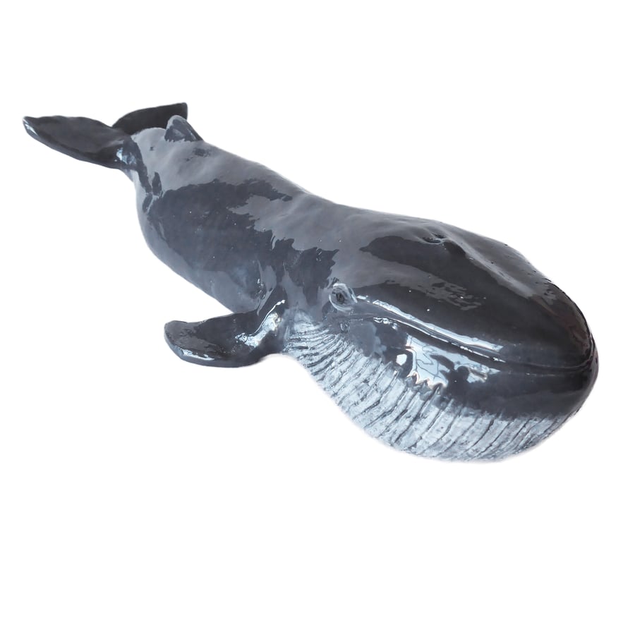 Blue Whale Ceramic Sculpture - Handmade