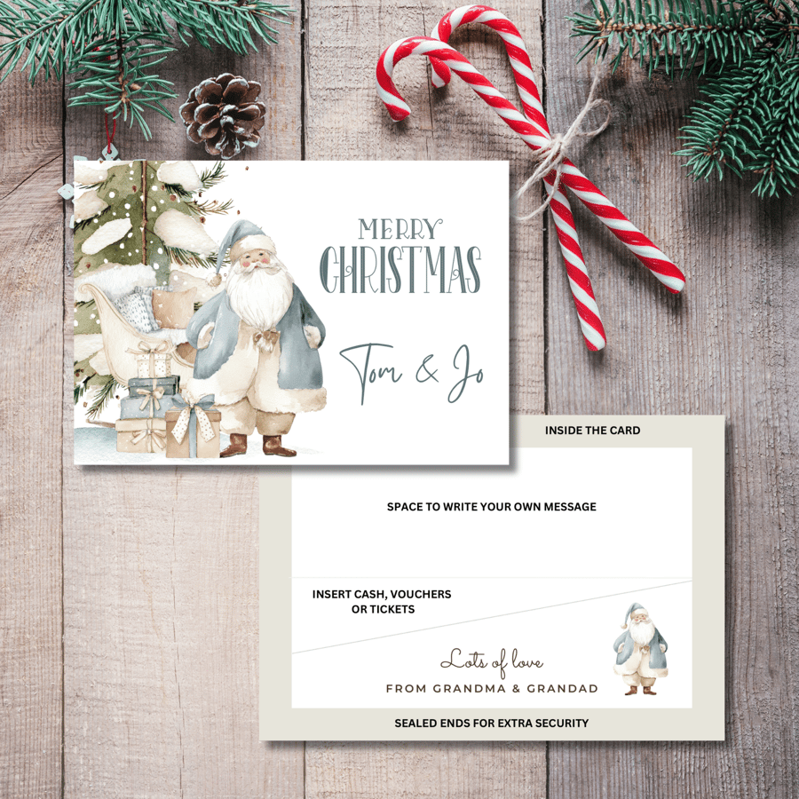  Christmas Money Gift Card - Gift Wallet, cute and personalised