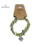 Bracelet 6 – Handmade Green Gemstone-Style Bracelet 6.5” Heart Charm