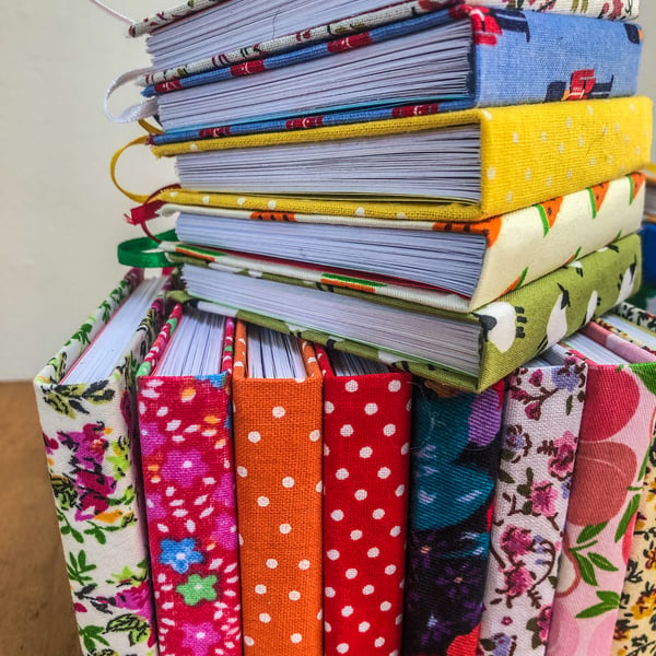 Fabric-covered mini notebooks