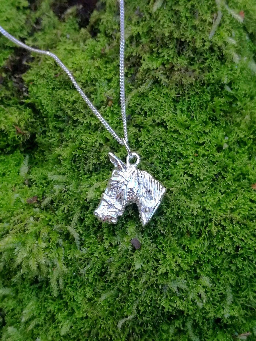 Sterling Silver Horse Head Pendant Necklace