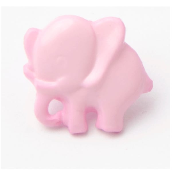 10 pink baby elephant buttons 14mm